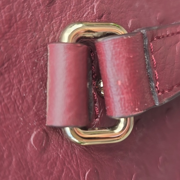 Kate Spade Bristol Drive Ostrich Cherrywood bag 2 Way Bag - Picture 13 of 15